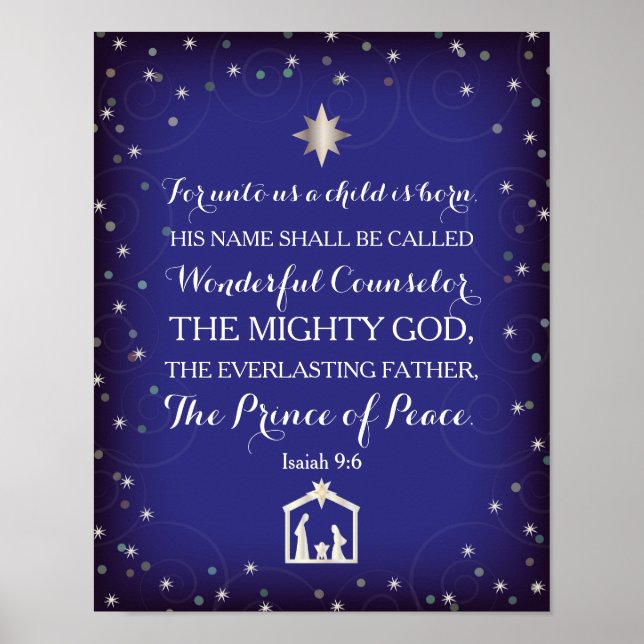 Poster Isaïe 9:6 Pour Nous Un Enfant Est Né (11x14) (Devant)