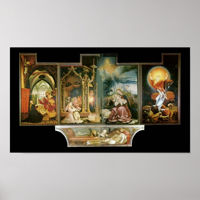Poster Isenheimer Altar, Mathis Gothart Grünewald (Devant)