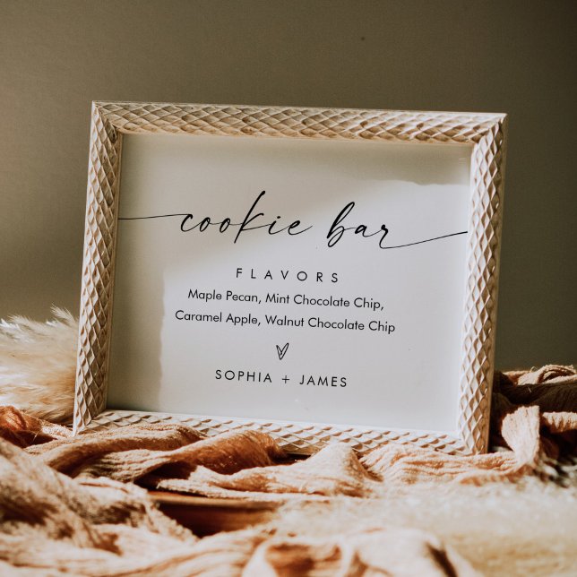 Poster ISLA Minimalist Cookie Bar Wedding Favor Sign (Créateur téléchargé)