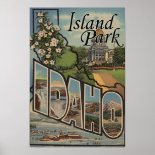 Poster Island Park, Idaho - Scènes aux grandes lettres
