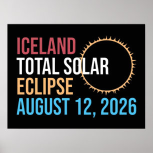 Poster Islande éclipse solaire totale 12 août 2026 Mug