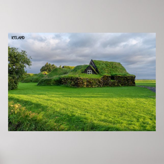 Poster Islande - Maison verte (Devant)