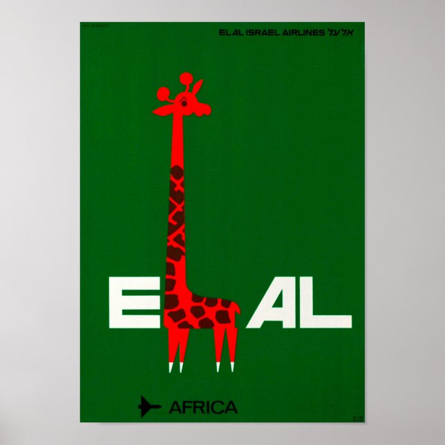 Poster " Israël : 1960er/heute - EL AL Afrika Reise ... (Devant)