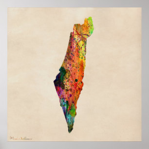 Poster Israel Map Painting