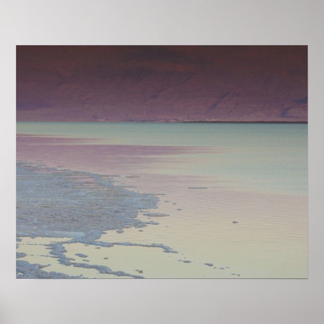 Poster Israël, mer Morte, Ein Bokek, mer Morte, crépuscul (Devant)