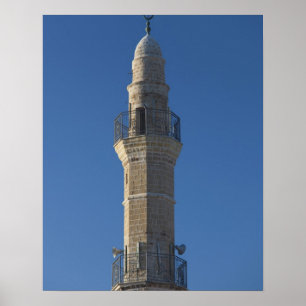 Poster Israël, Tel Aviv, Jaffa, mosquée minaret