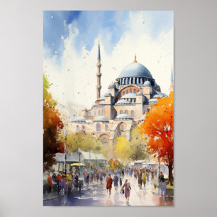 Poster Istanbul Turquie célèbre Travel Place