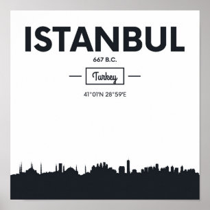 Poster Istanbul, Turquie   Coordonnées de la ville