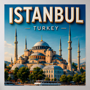 Poster Istanbul Turquie Hagia Sophia Bosphore Culturel