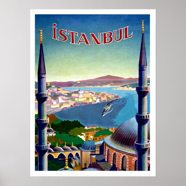 Poster Istanbul, Turquie, vue panoramique sur la côte (Devant)