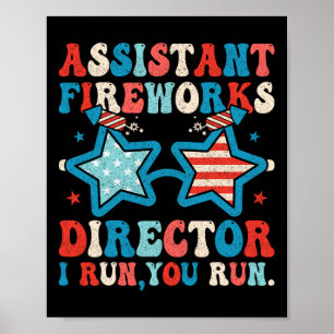 Poster Istant Feu d'artifice Directeur Drôle 4 juillet Ho