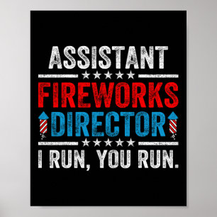 Poster Istant Feu d'artifice Directeur Drôle 4 juillet Ho