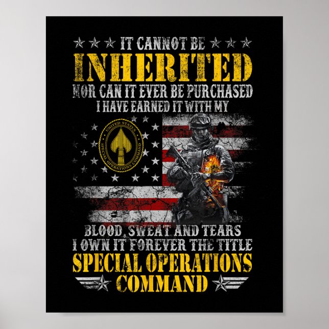 Poster It Cannot Be Inherited Special Operations Command  (Devant)