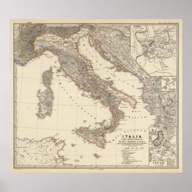 Poster Italia, Gallia Levante, Illyricum, Sicilia (Devant)