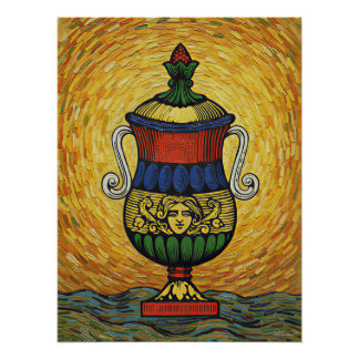 Poster Italian Playing Cards - Ace of Cups, Scopa Coppa