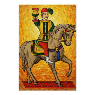 Poster Italian Playing Cards - Cavalier of Cups, Scopa