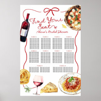 Poster Italian That's Amore Bridal Shower Seating Chart