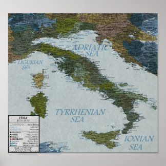 Poster Italie - 100 m Hausse du niveau de la mer