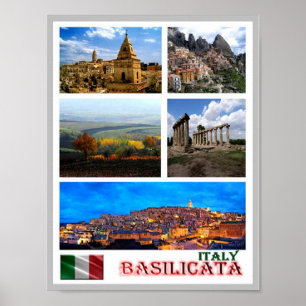 Poster Italie - Basilicata - Mosaïque -