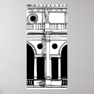 Poster Italie Basilique Palladiana Travel Art Imprimer