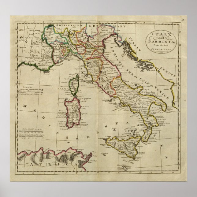 Poster Italie et Sardaigne (Devant)