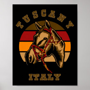 Poster Italie Horseck Horse Style Rétro Toscane Equ