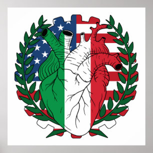 Poster Italie italo-américaine USA Etats-Unis Italie Ital