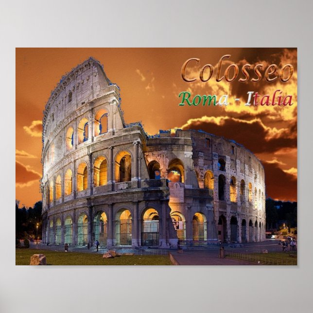 Poster Italie - Latium - Roma - Colosseo - (Devant)