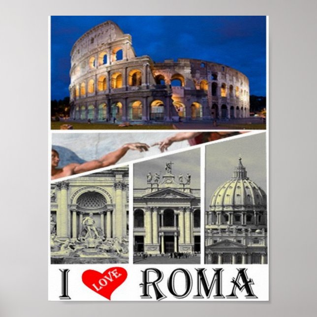 Poster Italie - Latium - Rome - I Love - (Devant)