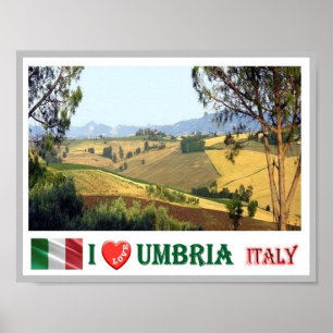Poster Italie - Ombrie - Paysage typique de l'Ombrie -