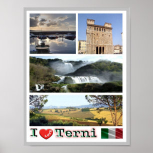 Poster Italie - Ombrie - Terni - I Love -