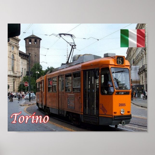 Poster Italie - Piémont - Torino - Tram - (Devant)