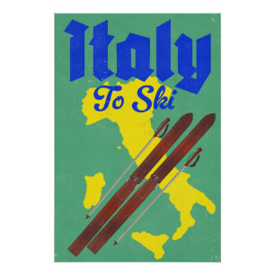 Poster Italie Pour Skier