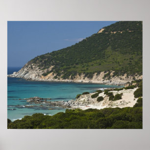 Poster Italie, Sardaigne, Solanas. Plage.