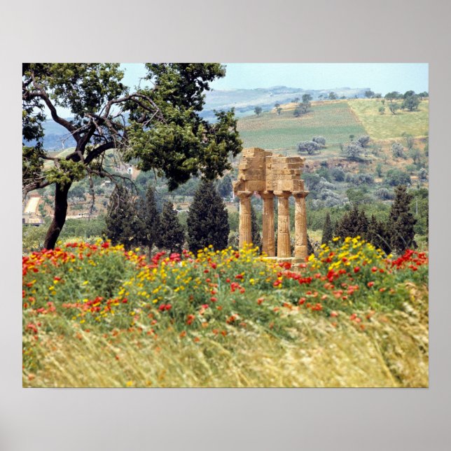 Poster Italie, Sicile, Agrigente. Les ruines de (Devant)