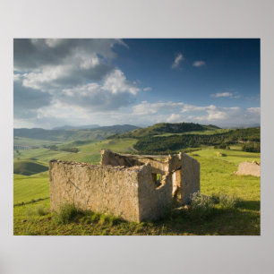 Poster Italie, Sicile, Enna, Pergusa, Ancienne ferme