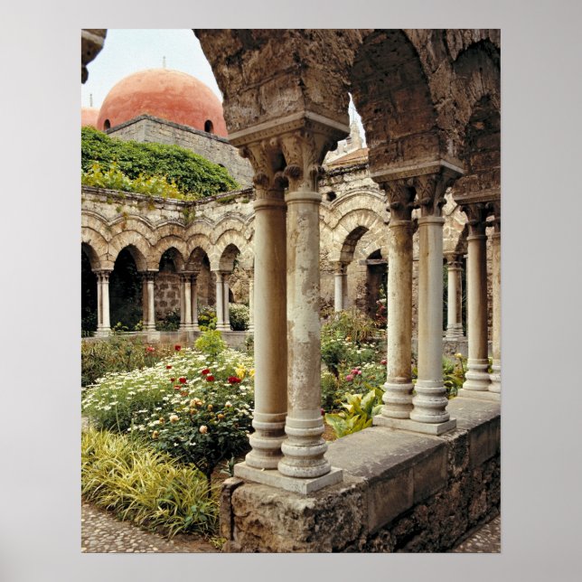Poster Italie, Sicile, Palerme. Les cloîtres survivent co (Devant)