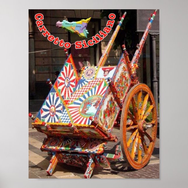 Poster Italie - Sicile - Panier sicilien - (Devant)