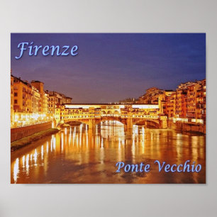 Poster Italie - Toscane - Florence - Ponte Vecchio -
