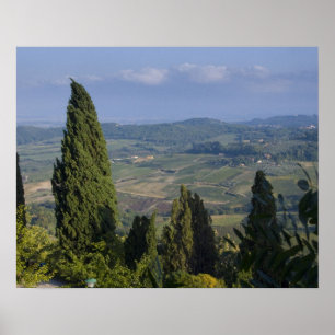 Poster Italie, Toscane, Montepulciano. Vue de la