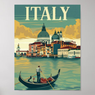 Poster Italie Vintage Lieu de voyage célèbre