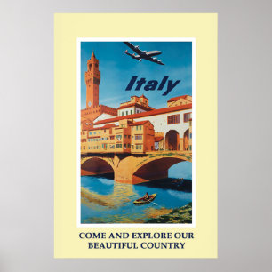 Poster Italie vintage Tourisme italien