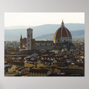 Poster Italie, Vue sur Florence avec Basilique de Père No