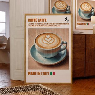 Poster "Italien Caffè Latte Print, Espresso Boire Wall