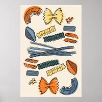 Poster italien de pâtes d'été