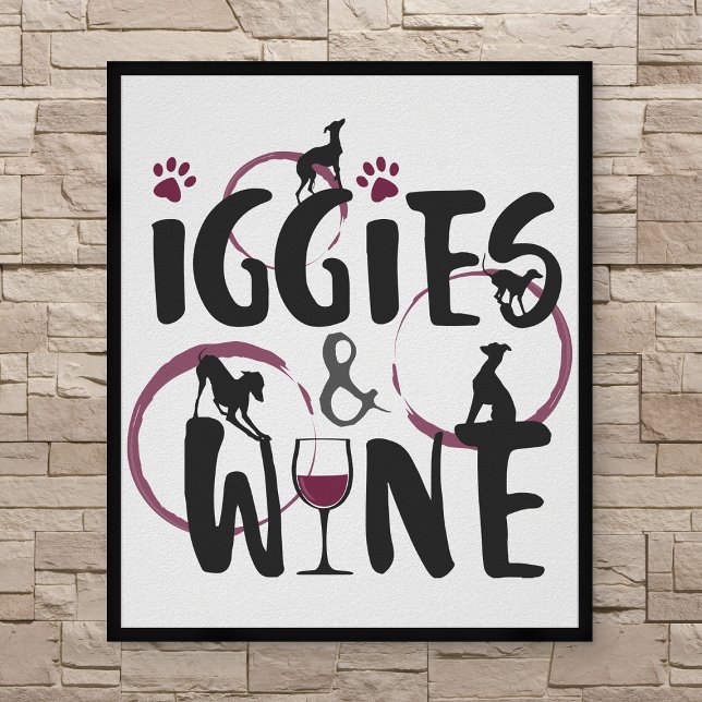 Poster Italien Greyhound Chien propriétaire Amateur de vi (Créateur téléchargé)