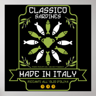 Poster Italien Sardine Art Print Kitchen Cadeau
