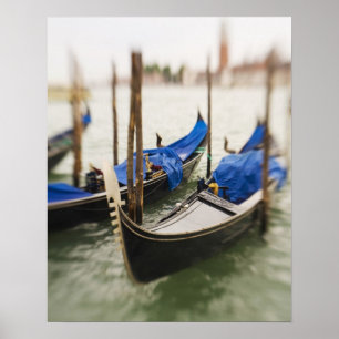 Poster Italy, Venice, Selective Focus of Gondola in the