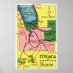 Poster Ithaca et points voisins d'intérêt