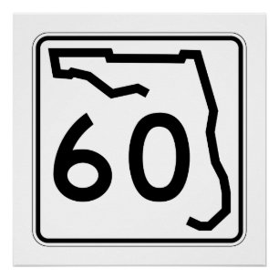 Poster Itinéraire 60 d'état de la Floride